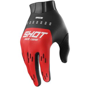 Guantes de motocross Shot Race Evo para niños, color rojo