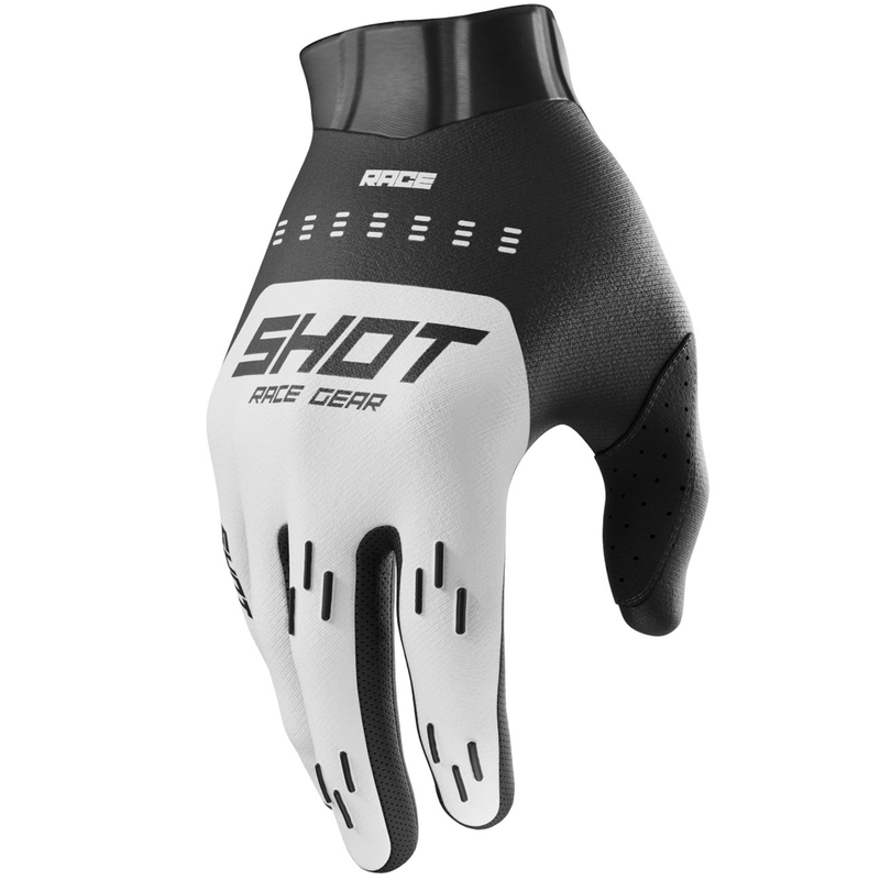 Guantes de motocross Shot Race Evo para niños, color blanco