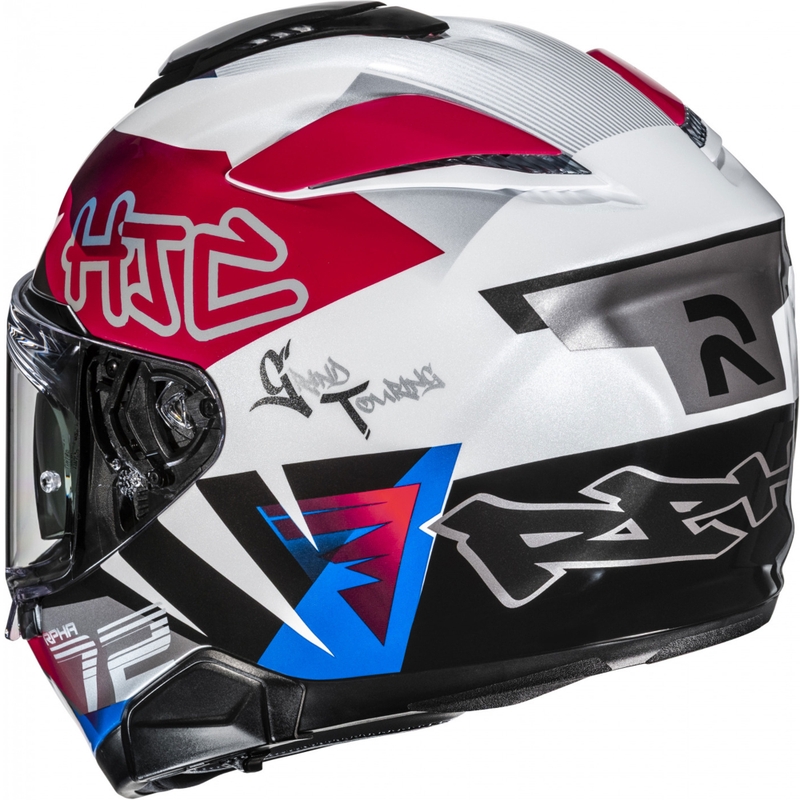Casco integral de moto HJC RPHA 72 Goldy MC21 blanco-rojo-azul