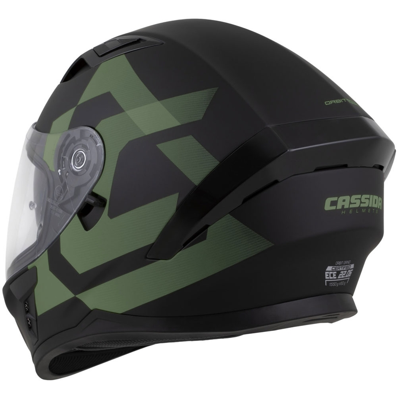 Casco integral de moto Cassida Orbit Grind negro mate-verde oscuro
