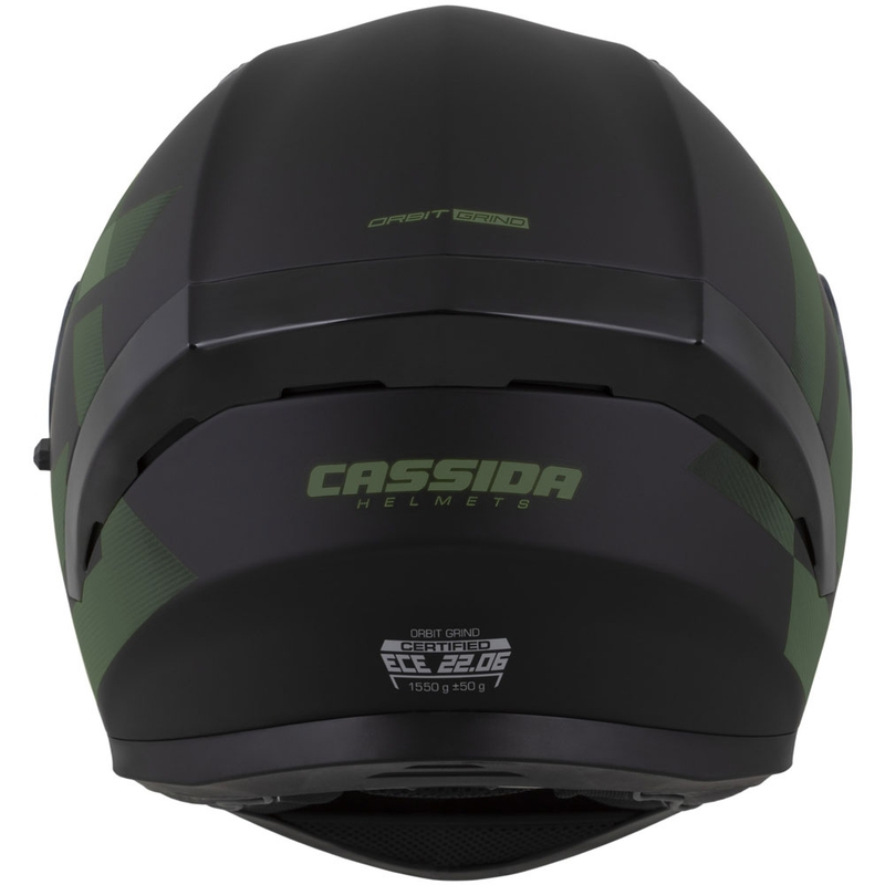 Casco integral de moto Cassida Orbit Grind negro mate-verde oscuro