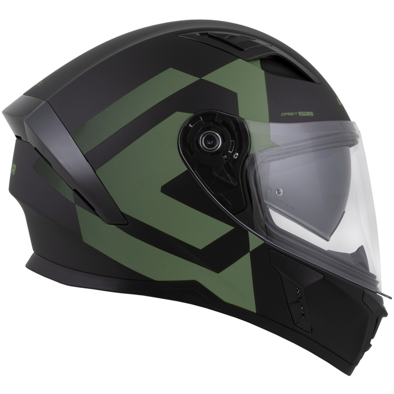 Casco integral de moto Cassida Orbit Grind negro mate-verde oscuro
