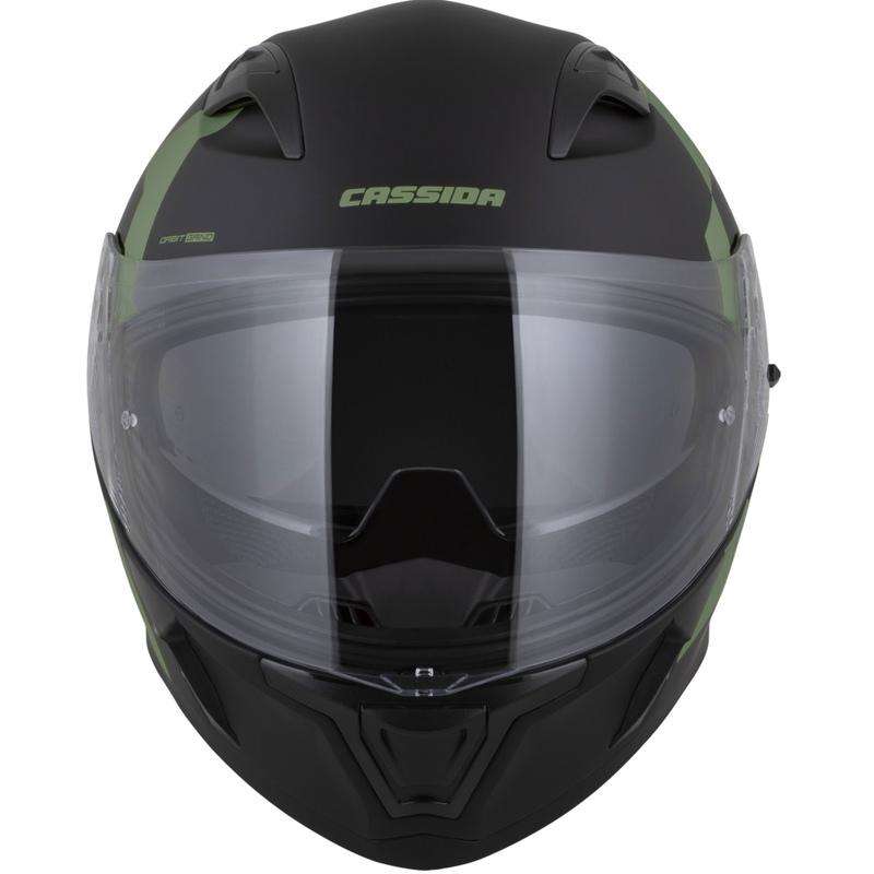 Casco integral de moto Cassida Orbit Grind negro mate-verde oscuro