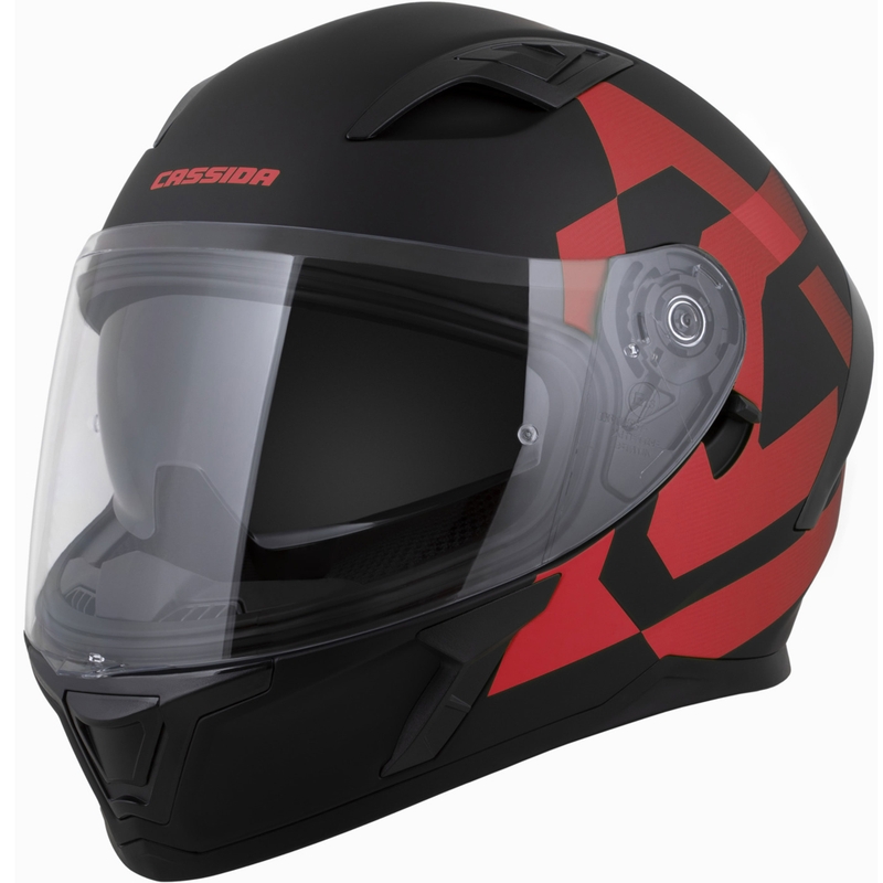 Casco integral de moto Cassida Orbit Grind negro mate-rojo