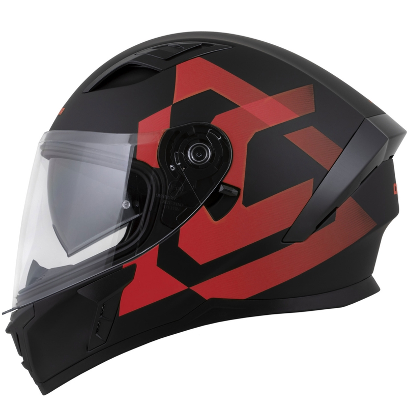 Casco integral de moto Cassida Orbit Grind negro mate-rojo