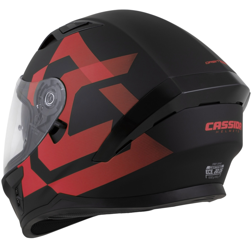 Casco integral de moto Cassida Orbit Grind negro mate-rojo