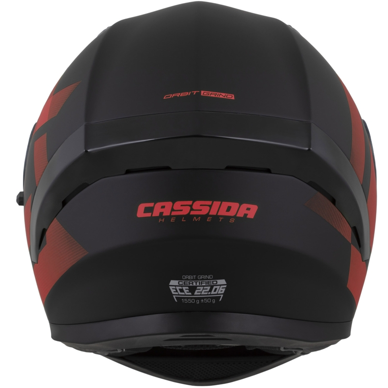Casco integral de moto Cassida Orbit Grind negro mate-rojo