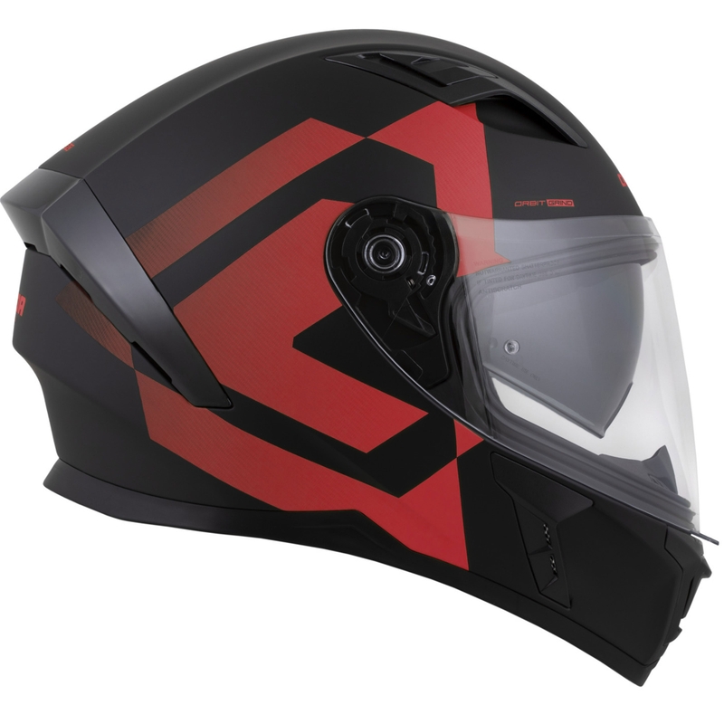 Casco integral de moto Cassida Orbit Grind negro mate-rojo