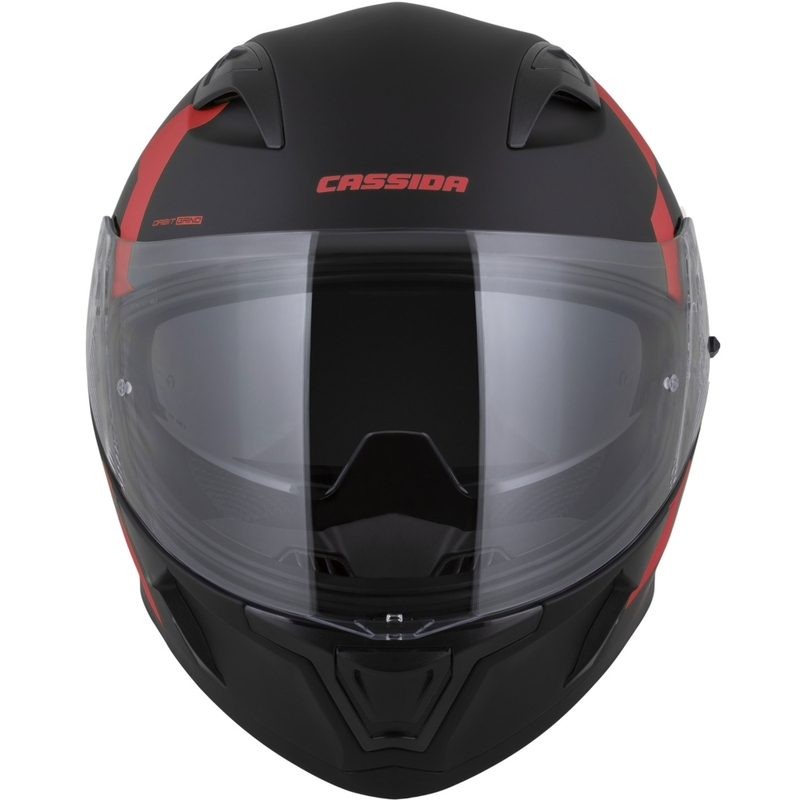 Casco integral de moto Cassida Orbit Grind negro mate-rojo