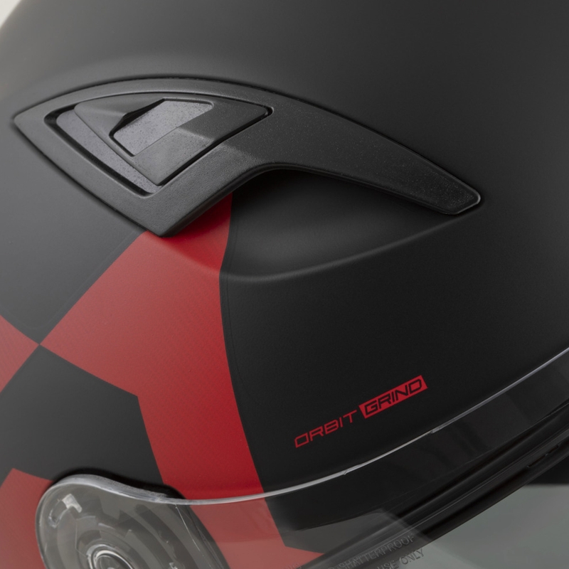Casco integral de moto Cassida Orbit Grind negro mate-rojo