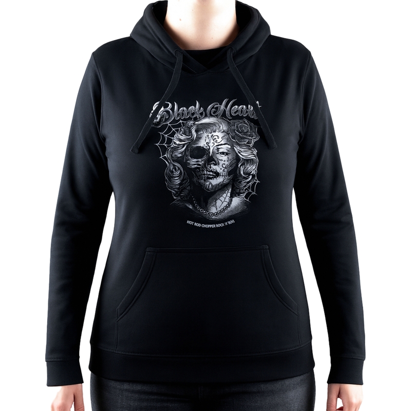 Sudadera de mujer Black Heart Dirty Queen negra
