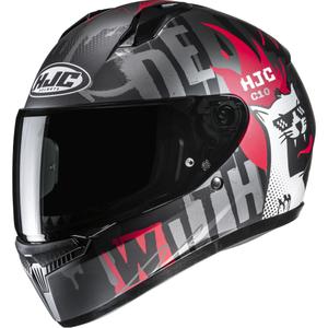 Casco integral de moto infantil HJC C10 Fop MC1SF negro-gris-rojo