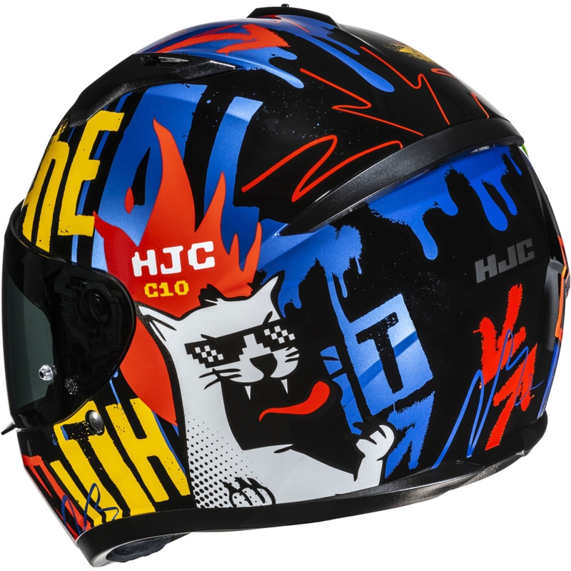 Casco integral de moto infantil HJC C10 Fop MC23 negro-azul-rojo