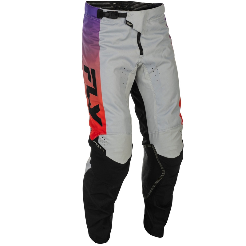 Pantalones de motocross FLY Racing - USA Kinetic gris-rojo-morado-negro