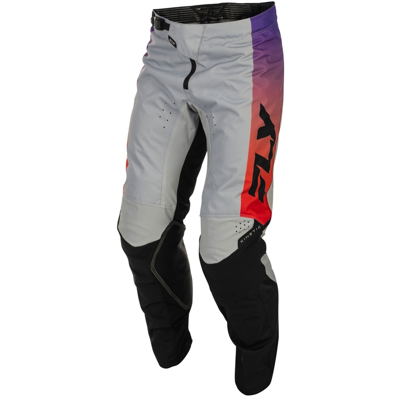 Pantalones de motocross FLY Racing - USA Kinetic gris-rojo-morado-negro