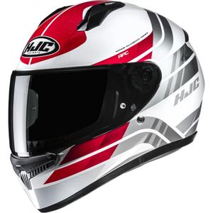 Casco integral de moto HJC C10 Hiper MC1 blanco-gris-rojo
