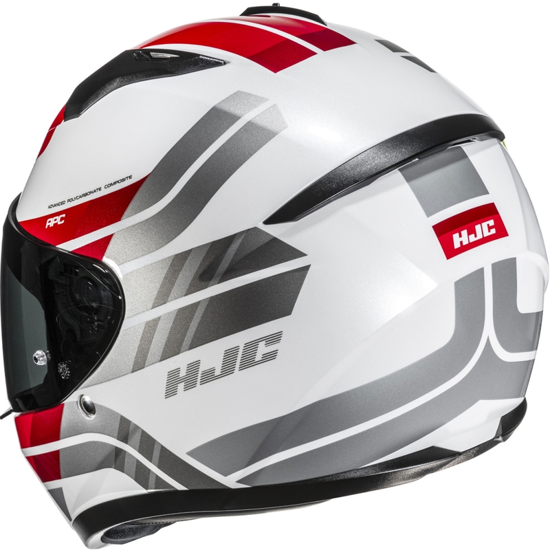 Casco integral de moto HJC C10 Hiper MC1 blanco-gris-rojo