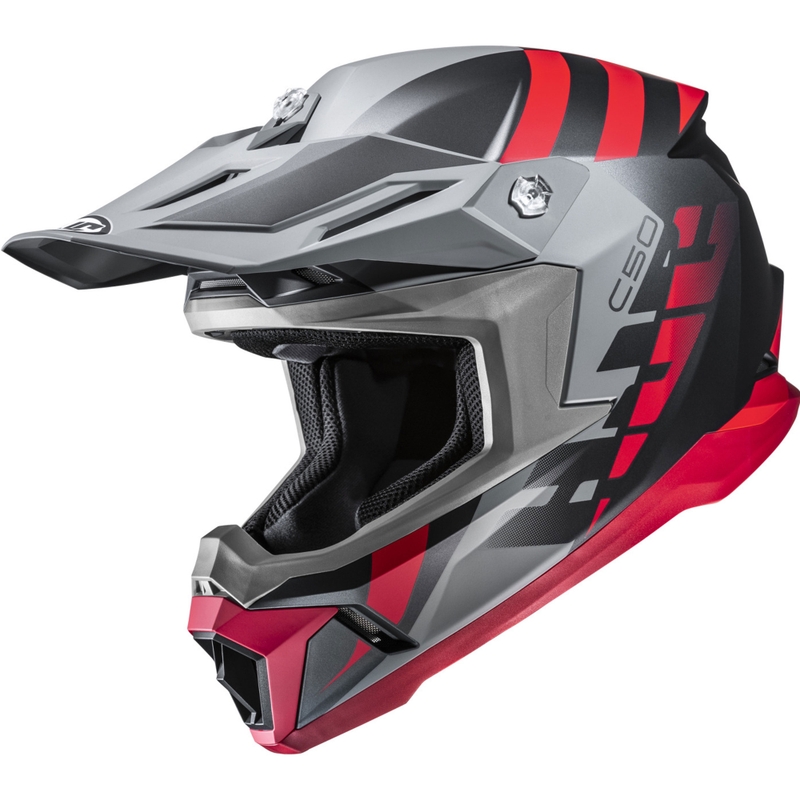 Casco de motocross HJC C50 Mirage MC1SF negro-gris-rojo