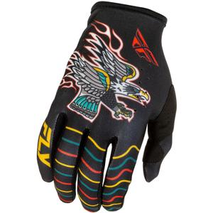 Guantes de motocross FLY Racing - USA Lite Americana negro-rojo-dorado