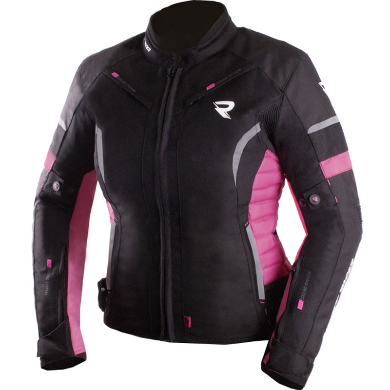 Chaqueta de moto para mujer Street Racer Betty II negro-rosa
