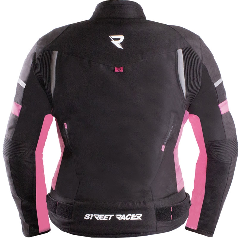 Chaqueta de moto para mujer Street Racer Betty II negro-rosa