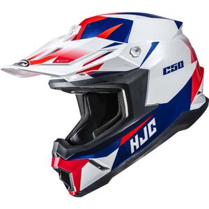 Casco de motocross HJC C50 Slide MC21 blanco-azul-rojo