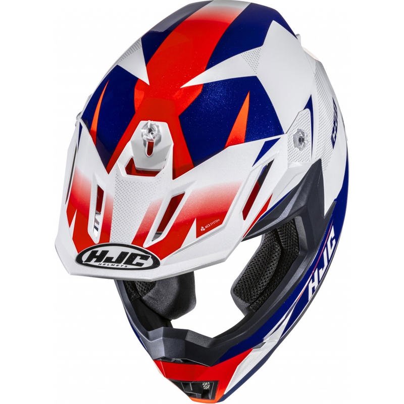 Casco de motocross HJC C50 Slide MC21 blanco-azul-rojo