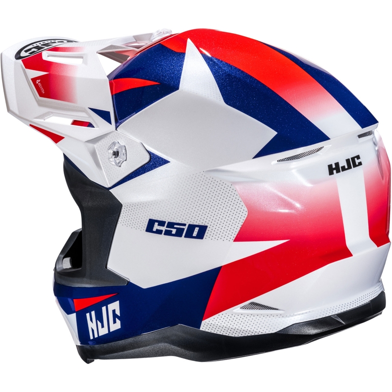 Casco de motocross HJC C50 Slide MC21 blanco-azul-rojo