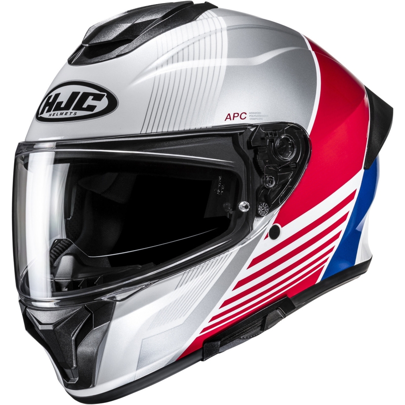 Casco integral de moto HJC C71 Morix MC21 blanco-rojo-azul