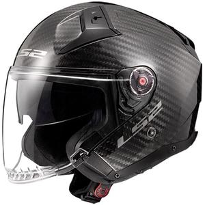 Casco de moto jet LS2 OF603 Infinity II Carbon-06 negro brillante