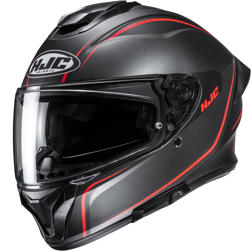 Casco integral de moto HJC C71 Quez MC1SF negro-rojo