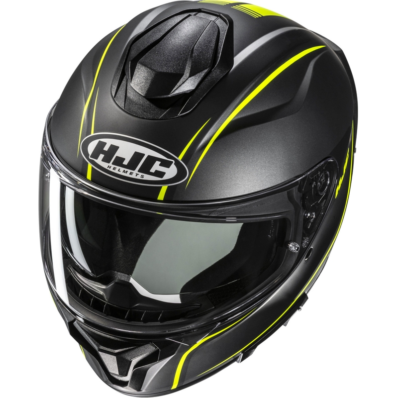 Casco integral de moto HJC C71 Quez MC3HSF negro-amarillo fluo