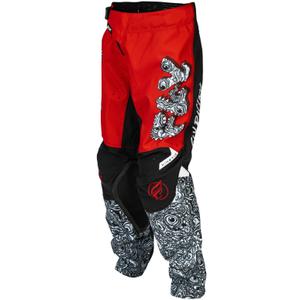Pantalones de motocross para niños FLY Racing - USA Kinetic Mutant rojo-blanco-negro