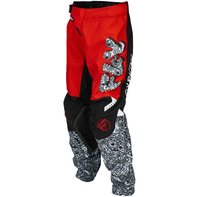 Pantalones de motocross para niños FLY Racing - USA Kinetic Mutant rojo-blanco-negro