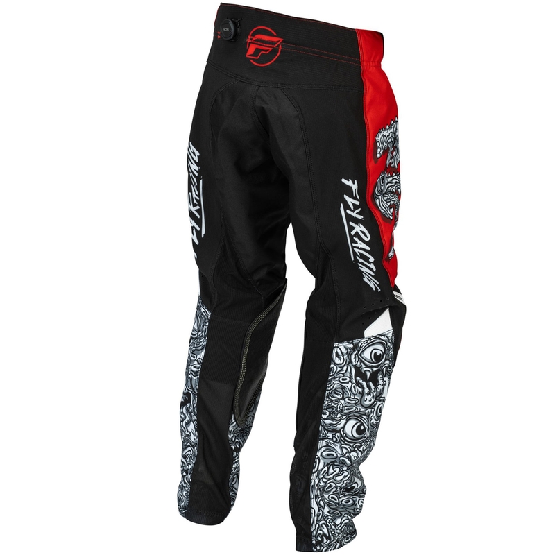 Pantalones de motocross para niños FLY Racing - USA Kinetic Mutant rojo-blanco-negro