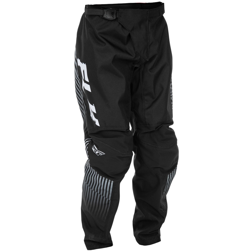 Pantalones de motocross para niños FLY Racing - USA F-16 Negro-Blanco