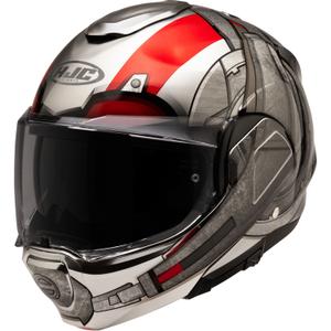 Casco de moto abatible HJC F100 Ant-Man Marvel MC1 gris-rojo