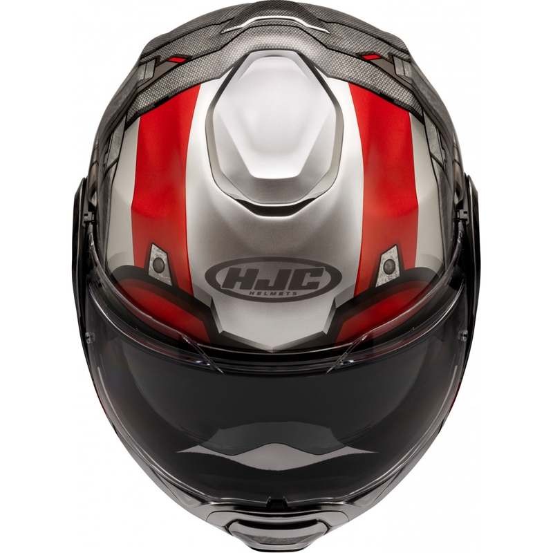 Casco de moto abatible HJC F100 Ant-Man Marvel MC1 gris-rojo