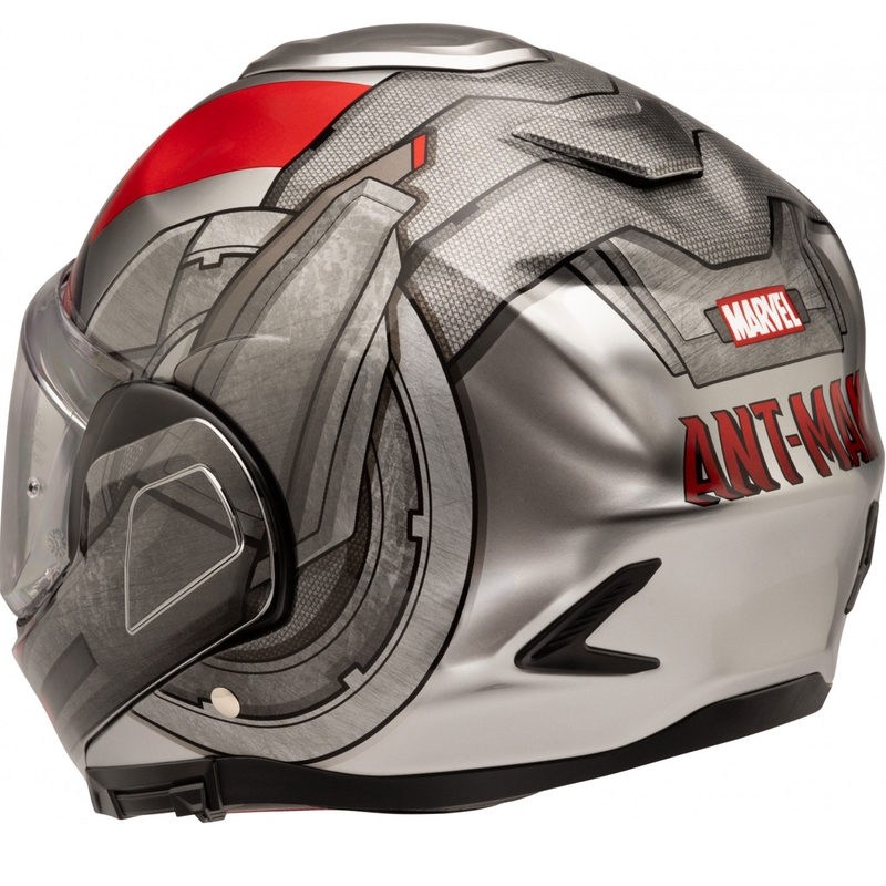 Casco de moto abatible HJC F100 Ant-Man Marvel MC1 gris-rojo