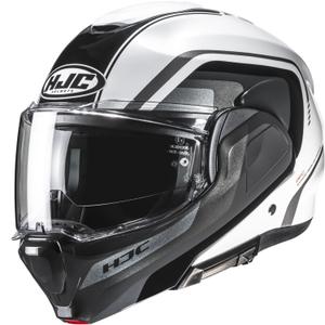 Casco de moto modular HJC F100 Reff MC1 negro-blanco