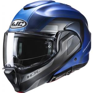 Casco de moto abatible HJC F100 Reff MC2SF azul grisáceo