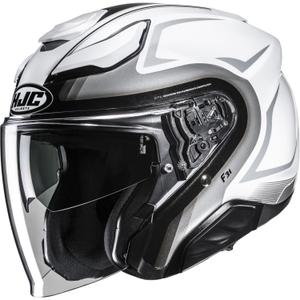 Casco de moto jet HJC F31 Bask MC10 blanco-plata