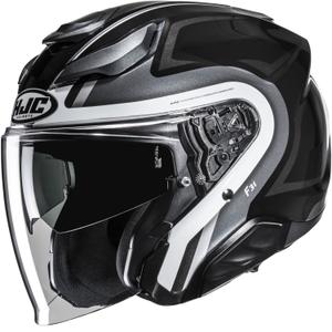 Casco de moto jet HJC F31 Bask MC5 negro-plata-blanco