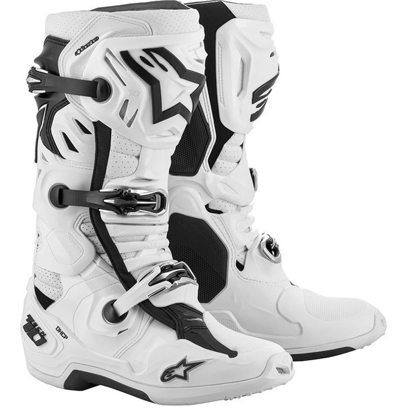 Botas de moto Alpinestars Tech 10 Supervented Perforadas Blancas