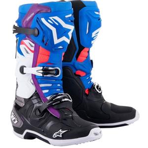 Botas de moto Alpinestars Tech 10 Supervented Perforadas Azul-Morado-Rosa-Blanco-Gris-Negro