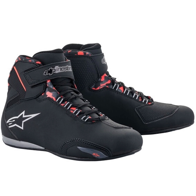 Botas de moto Alpinestars Sektor Waterproof Negro-Rojo-Gris-Camo