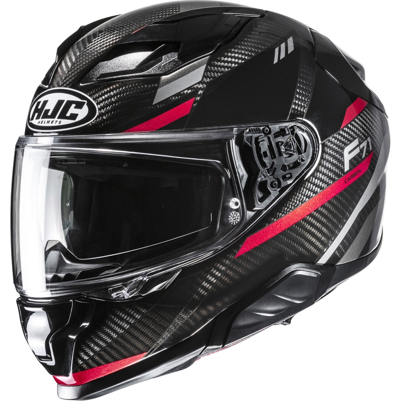 Casco integral de moto HJC F71 CARBON Esira MC1 negro-rojo