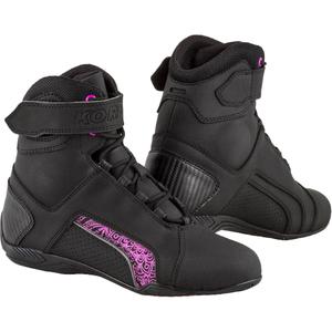 Botas de moto Kore Velcro 2.0 para mujer en negro y morado