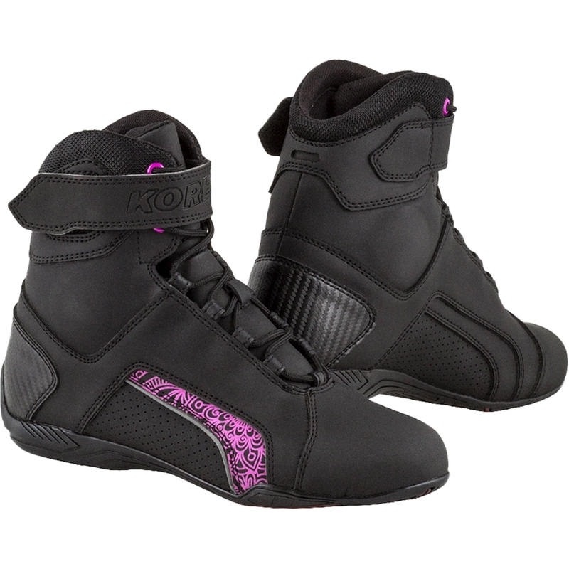 Botas de moto Kore Velcro 2.0 para mujer en negro y morado
