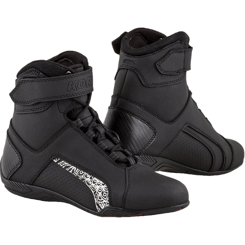 Botas de moto Kore Velcro 2.0 para mujer en blanco y negro